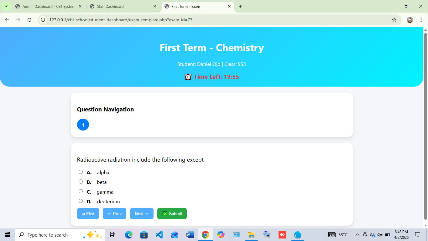 LAN CBT Exam Interface